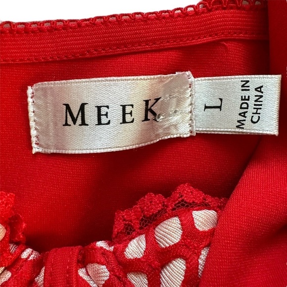 Red Bodycon Club Mini Dress by Meek Sz Large - Picture 9 of 14